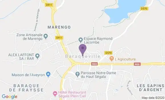 Localisation Crédit Agricole Agence de Baraqueville