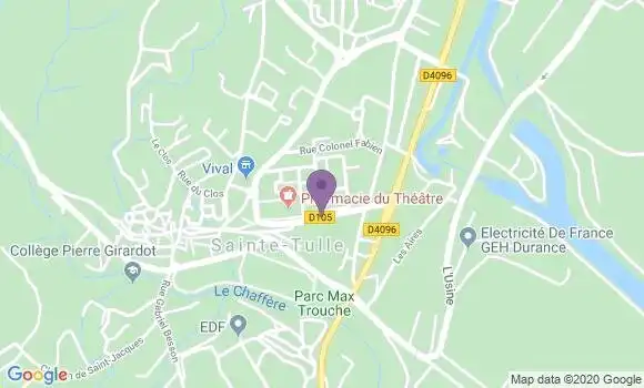 Localisation Crédit Agricole Agence de Sainte Tulle