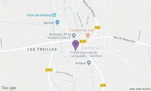Localisation Crédit Agricole Agence de Générac