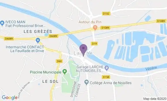 Localisation Crédit Agricole Agence de Larche