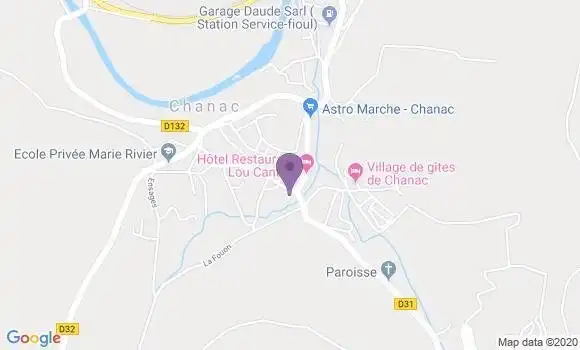 Localisation Crédit Agricole Agence de Chanac