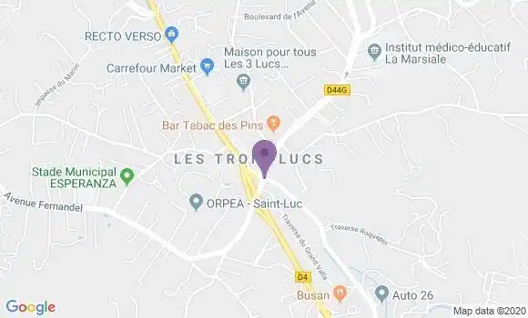 Localisation LCL Agence de Marseille les 3 Lucs