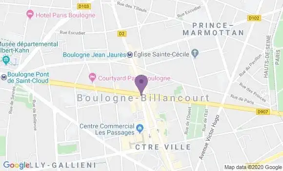 Localisation Crédit Agricole Agence de Boulogne Billancourt Route de la Reine