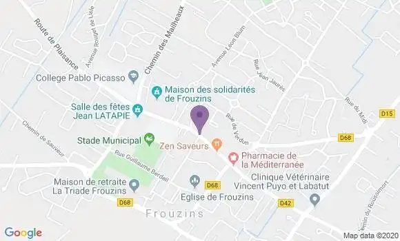 Localisation Crédit Agricole Agence de Frouzins