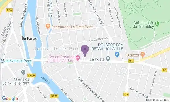 Localisation Crédit Agricole Agence de Joinville le Pont