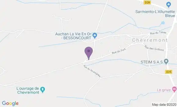 Localisation Crédit Agricole Agence de Bessoncourt