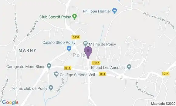 Localisation Crédit Agricole Agence de Poisy