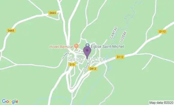 Localisation Crédit Agricole Agence de Saint Urcize