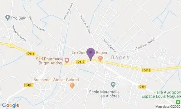 Localisation Crédit Agricole Agence de Bages