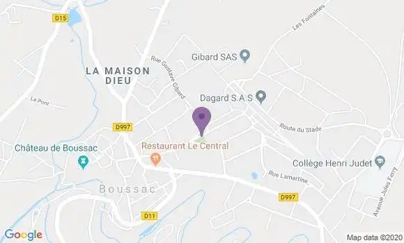 Localisation LCL Agence de Boussac