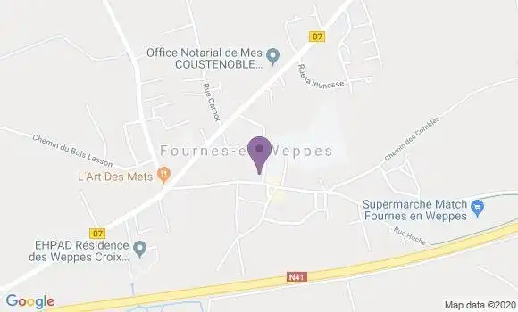 Localisation Crédit Agricole Agence de Fournes en Weppes