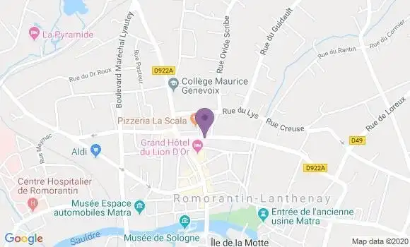 Localisation Crédit Agricole Agence de Romorantin Lanthenay Ville