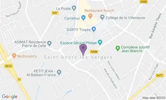 Localisation Crédit Agricole Agence de Saint André les Vergers