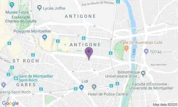 Localisation Crédit Agricole Agence de Montpellier Jacques Cartier