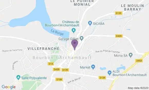 Localisation Crédit Agricole Agence de Bourbon l