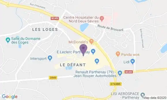 Localisation Crédit Agricole Agence de Parthenay Leclerc