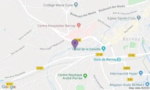 Localisation Crédit Agricole Agence de Bernay