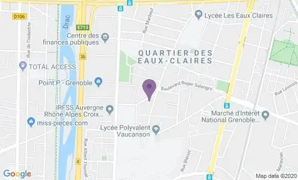 Localisation Crédit Agricole Agence de Grenoble Eaux Claires