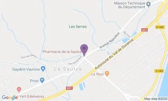 Localisation Crédit Agricole Agence de La Saulce