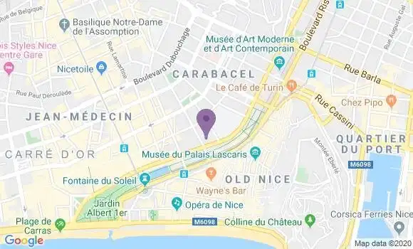Localisation Crédit Agricole Agence de Nice Félix Faure