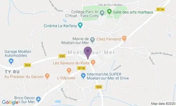 Localisation Crédit Agricole Agence de Moëlan sur Mer