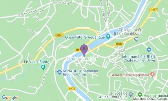 Localisation Crédit Agricole Agence de Châteaulin Professionnels