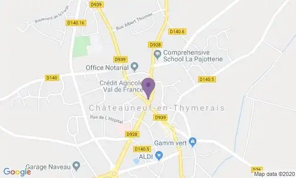 Localisation Crédit Agricole Agence de Châteauneuf en Thymerais