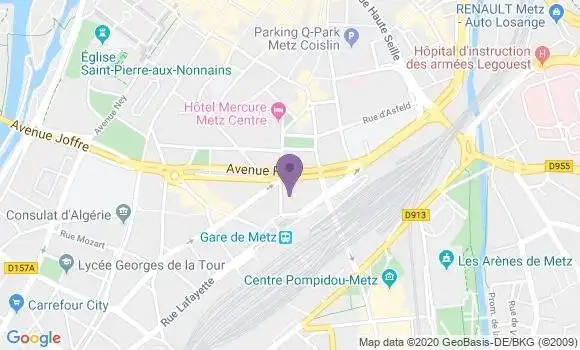 Localisation Crédit Agricole Agence de Metz Gare