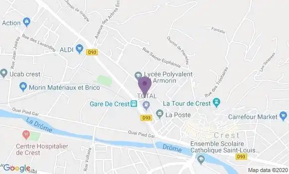 Localisation Crédit Agricole Agence de Crest