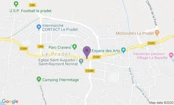 Localisation Crédit Agricole Agence de Le Pradet