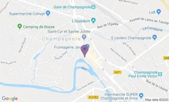 Localisation Crédit Agricole Agence de Champagnole