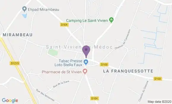 Localisation Crédit Agricole Agence de Saint Vivien