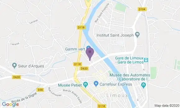 Localisation Crédit Agricole Agence de Limoux