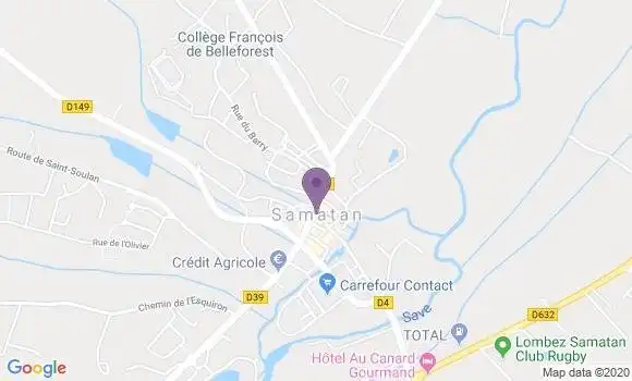 Localisation Crédit Agricole Agence de Samatan