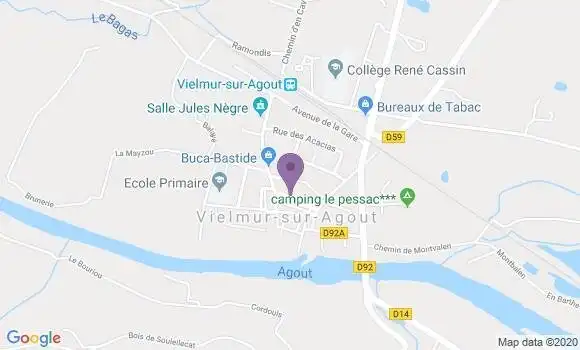 Localisation Crédit Agricole Agence de Vielmur sur Agout