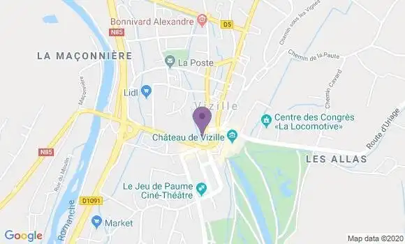 Localisation Crédit Agricole Agence de Vizille