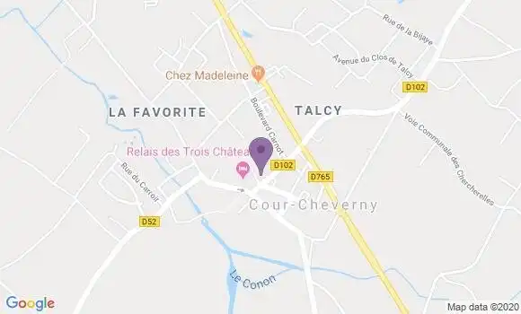 Localisation Crédit Agricole Agence de Cour Cheverny