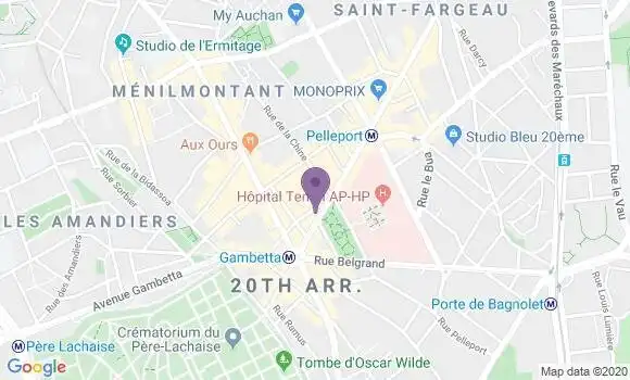 Localisation Crédit Agricole Agence de Paris Gambetta