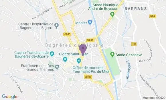 Localisation Crédit Agricole Agence de Bagnères de Bigorre