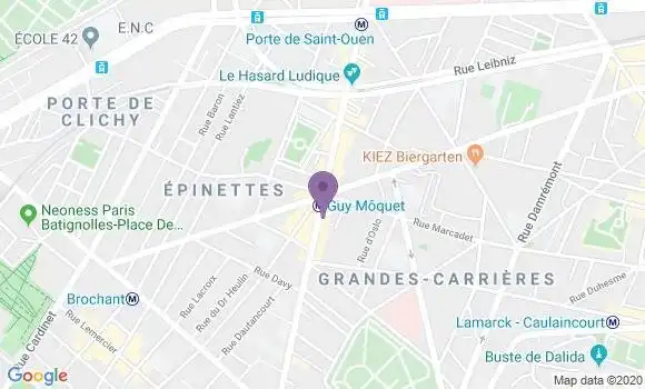 Localisation Crédit Agricole Agence de Paris Guy Moquet