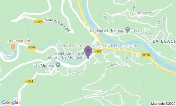 Localisation Crédit Agricole Agence de Saint Sauveur de Montagut