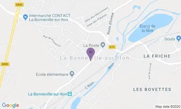 Localisation Crédit Agricole Agence de La Bonneville sur Iton