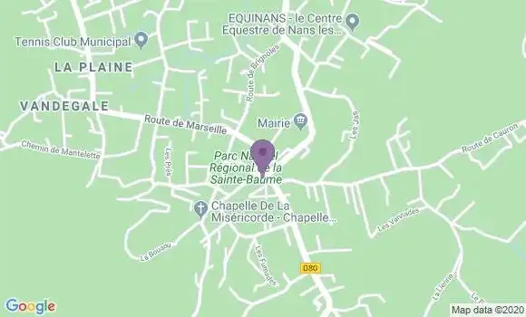 Localisation Crédit Agricole Agence de Nans les Pins