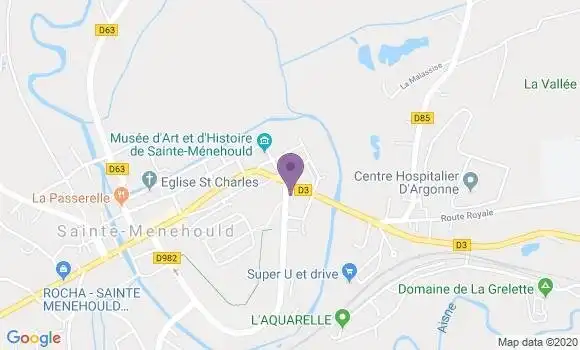 Localisation Crédit Agricole Agence de Sainte Menehould