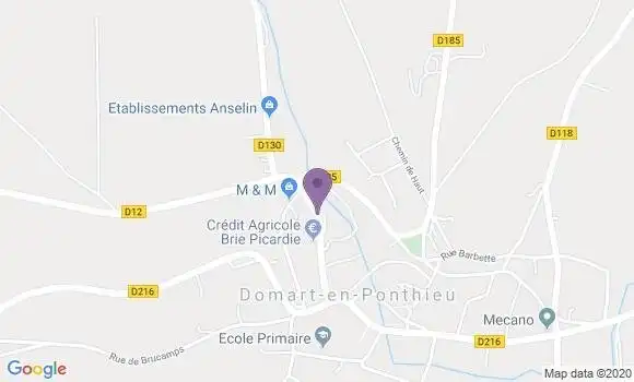Localisation Crédit Agricole Agence de Domart en Ponthieu