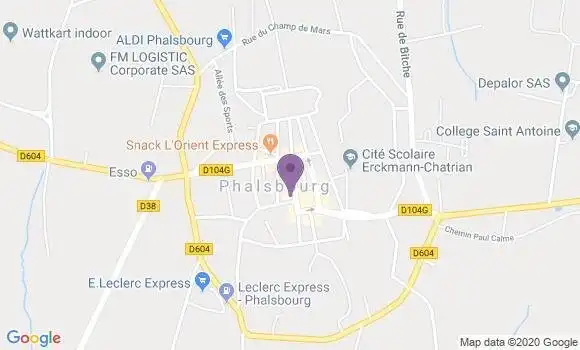 Localisation Crédit Agricole Agence de Phalsbourg