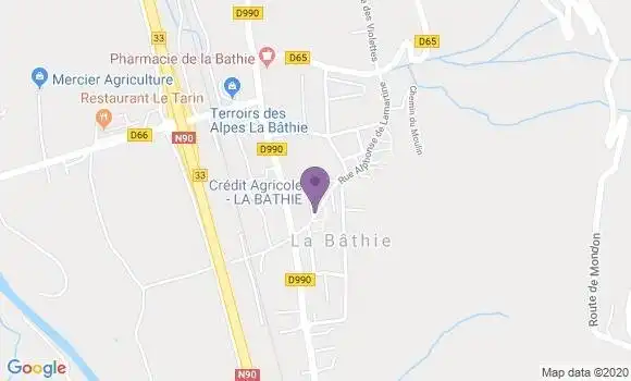 Localisation Crédit Agricole Agence de La Bâthie