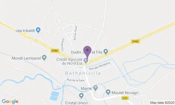 Localisation Crédit Agricole Agence de Betheniville