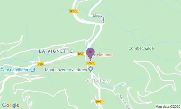 Localisation Crédit Agricole Agence de Villefort