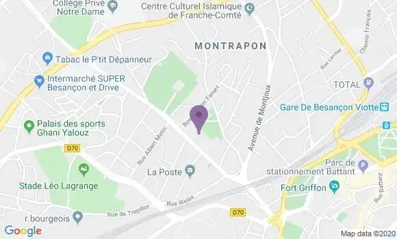 Localisation Crédit Agricole Agence de Besançon Montrapon